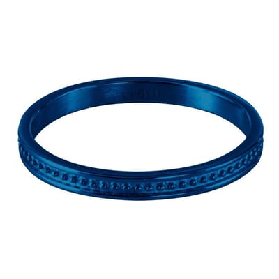 Quiges Stapelring Dames - Vulring Bolletje - RVS Blauw - Maat 19 - Hoogte 2mm