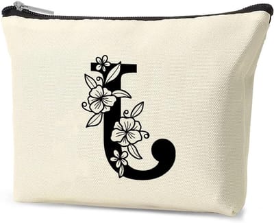 Persoonlijke A-Z Bloemen Letter Make-up Tas voor Vrouwen, Meisjes en Moeders - Perfecte Reis Make-up Tas en Cadeau-idee voor Vriendinnen en Bruidsmeisjes