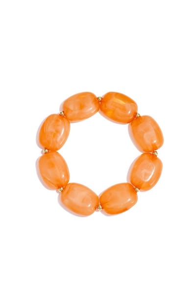 Bijoutheek Armband (Sieraad) Kralen Ovaal Plat Orange