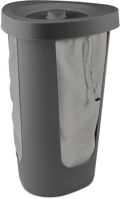 Rotho Fabu statiegeld flessenbak -50 liter - incl 2 wasbare binnenzakken - handig te vervoeren - Antraciet