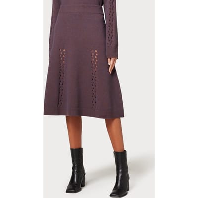 Paul Smith Womens Knitted Skirt Aubergine Maat: M | Midi Rokken Outlet | Dames | Paars