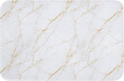 WC mat 60x40 cm - Antislip - Wit - Marmer - Goud - Luxueus - Toiletmat - Vloermat - Douchemat - Toilet tapijt - Toiletmatten