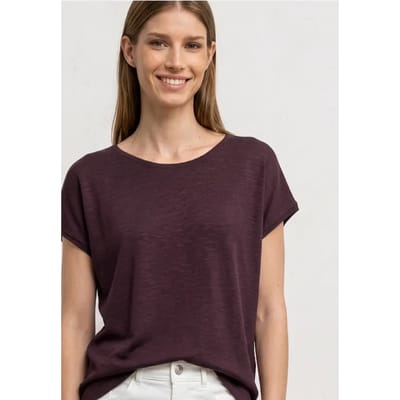 Shirt met ronde hals en losse schouders