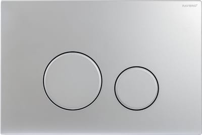 RAYBRO Cortado 25 - Mat Chroom - bedieningsplaat - druktoets wc - bedieningspaneel - Universeel - Geberit Delta inbouwreservoir (UP100) - Geberit Sigma (UP320 en UP300) - Rapotec - REZI, Kronenbach - JomoTech.