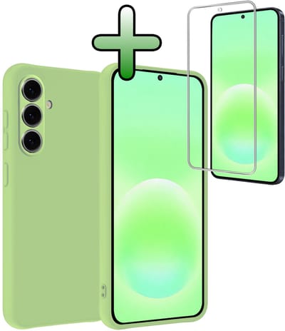 Hoesje Met Screenprotector - Geschikt voor Samsung Galaxy A57 - Sterk & Shockproof - Back Cover - Siliconen Case - Telefoon Hoes - Groen
