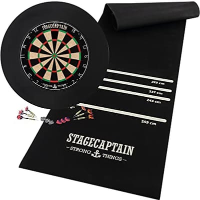 Professioneel Dartbord Set met Dartmat en Catching Ring - Inclusief 6 Stalen Darts en 12 Flights