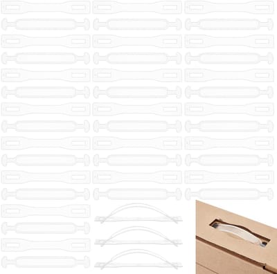 Cosensi- Doosgrepen 120 Sets - Doorzichtige Tilbanden - Vervangende Verpakkingshandvatten - Handvatten Verhuisdozen - Handvatten Kartonnen Dozen - Hoogwaardig Kunststof