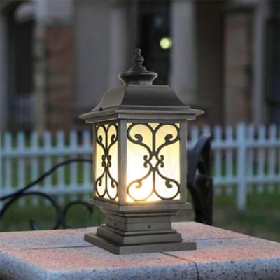 Buitenlantaarn - Paallicht - Terras Verlichten - IP65 Waterdicht - 24x46cm - Zwart