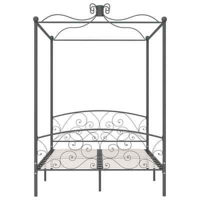 vidaXL - Hemelbedframe - metaal - grijs - 140x200 - cm
