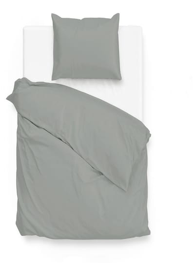 Zohome Dekbedovertrek Satinado - Effen Bedlinnen - 140x220 - Grijs - Dekbedhoes van 100% Katoen-Satijn