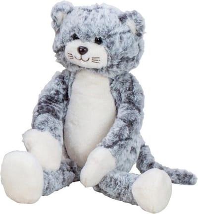 Pluche kat/poes knuffel - extra lange armen en benen - blauw - 50 cm