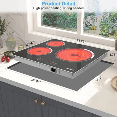 Keramische Kookplaat 4 Zones met Touch Control - Ingebouwde Glaskeramiek Kookplaat, 60 cm, 6000 W, Timer en Kinderbescherming