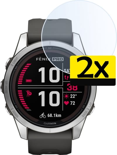 Screenprotector - 2 Stuks - Geschikt voor Garmin Fenix 7S Pro - Sterk & Shockproof - Tempered Glass - Beschermglas Screen Cover - Gehard Glas - Bescherm Protector voor Smartwatch