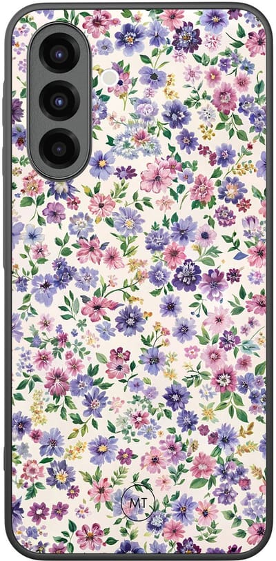 Hoesje geschikt voor Samsung Galaxy A26 - Paarse bloemen - TPU Hard Case Backcover - Paars - Mooie Telefoonhoesjes