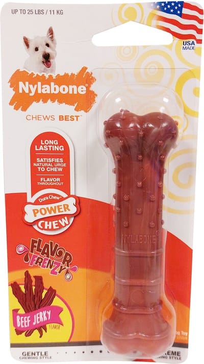 Nylabone Dura Chew Textured Bone Beef Jerky - Hondenspeelgoed - Rund Rood