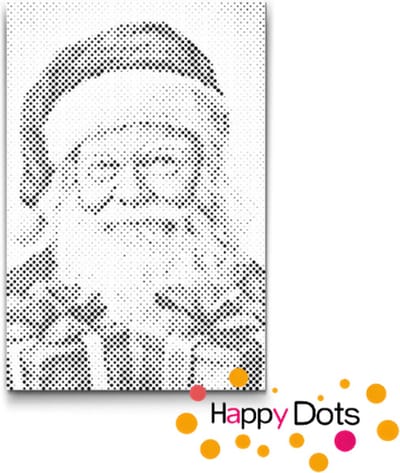 HappyDots DOT Painting Kerstman met cadeautjes - Stippelschilderij 20x30cm
