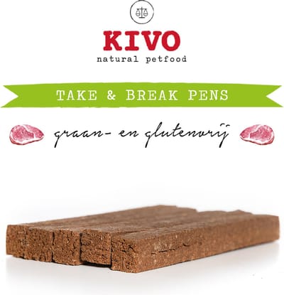 Kivo Petfood Hondensnack Take & Break Pens 16 stuks - Kauwstaaf zonder granen of gluten.