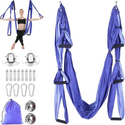 Yoga Swing Kit - Hangmat Inversie - Kracht Opbouwen - Inclusief Verlengriemen - 200 Lbs Draagvermogen - K