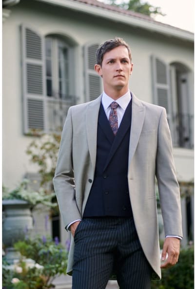 Next - Heren - Slim fit rouwkostuum: broek - Grijs