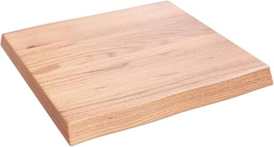 Houten Tafelblad - Vierkant Blad - Keuken of Bar - Handgemaakt met levendige rand - 60x60x6 cm - Lichtbruin
