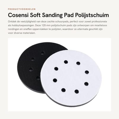 Dailygoods- Schuurpad Set van 2 - 125mm - Zachte Schuurpad - Polijstschijf Interface - 8 Gaten - Flexibel Schuurmateriaal - Schuurdisc