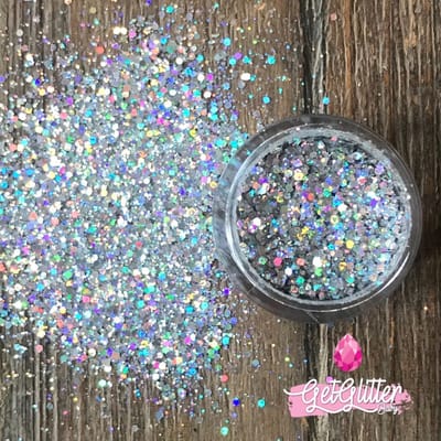 GetGlitterBaby® - Biologische / Biologisch afbreekbare Zilveren Chunky Festival Glitters voor Lichaam en Gezicht / Biodegradable Face Body Jewels - Zilver