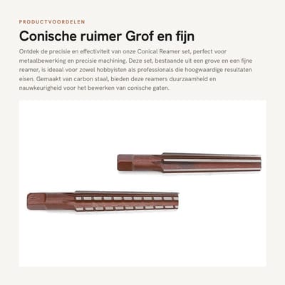Dailygoods- Conische Ruimer - 2 Stuks - Grof/Fijn - Koolstofstaal - Hoge Precisie - Handruimer MT1# - Vervangingsonderdeel
