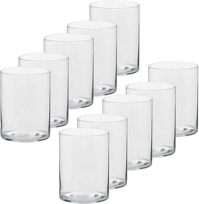 Trend Candles Theelichthouder - 10x - transparant - glas - hoog model - 5,5 x 6,5 cm - Glazen kaarsenhouders - Woondecoraties