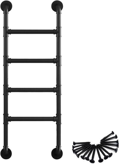 Metalen Ladder - Hoogslaper Ladder - Veilige Toegang - Stevige Ronde Buizen - 100cm Hoogte - Zwart