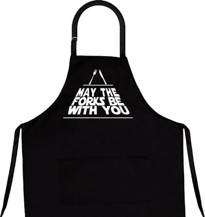 Schort May the Forks be with You- Barbecue schort - Zwart - Koken - Kookschort - Katoen - Sloof