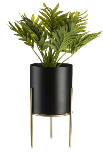 LoftPlant Elegance - Plantenstandaard - Modern loftdesign - Staalconstructie - Goudkleurig met zwarte inzet - 20 cm