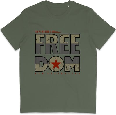T Shirt Heren - Vrijheid Nieuwe Generatie - Groen (Khaki) - Maat XS