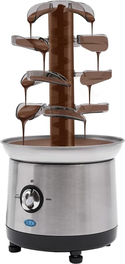 Zyrex® Chocoladefontein - Chocolade fontein - Chocolade druppels - Zilver - 19cm x 22cm x 43cm