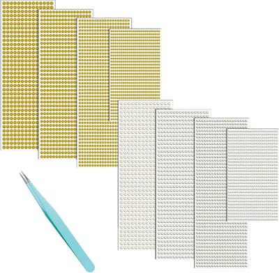 5600 Stuks Zelfklevende Halfparels, 8 Bladen van 3/4/5/6mm, Perfect voor Sieraden Maken, Knutselen en DIY Projecten
