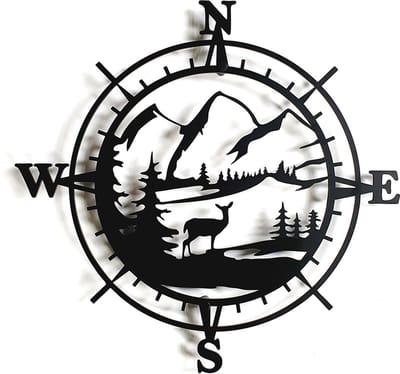 Decorizzly FOREST - Wanddecoratie - Róża Wiatrów - Kompas - 3D