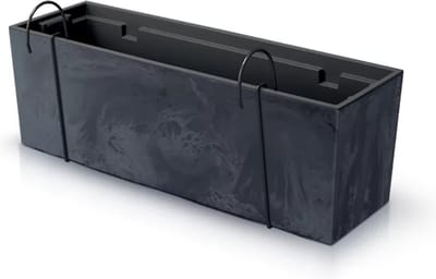 Prosperplast - Bloempot met inzet met Hangende - Balkonbak - Urbi Case Beton Effect -  580x180x195mm Antraciet