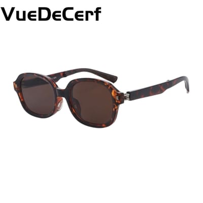 VueDeCerf Unisex Zonnebril - Opvouwbare Zonnebril - UV380 - Ovaal - Bruin Montuur met Bruine Glazen