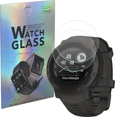 Screenprotector voor Garmin Instinct 2 / Instinct 2 Solar (45mm) - 2 stuks Beschermglas Smartwatch van glas Transparante glazen schermbeschermfolie