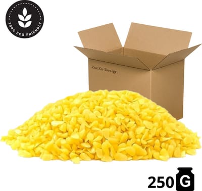 ZoeZo Bijenwas korrels 250 g - Kaarsen maken - Bijenwas wraps maken - Lippenbalsem maken - Geel