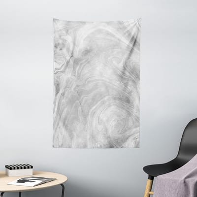ABAKUHAUS marmeren wandkleed, traditioneel Japans, woonkamer slaapkamer wandkleed zijdezacht satijn tapijt, 100 x 150 cm, lichtgrijs