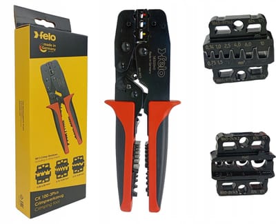 Felo CK 100-3 Plus Krimptang voor Kabelhulzen 0,10-16mm² met 3 Matrijzen