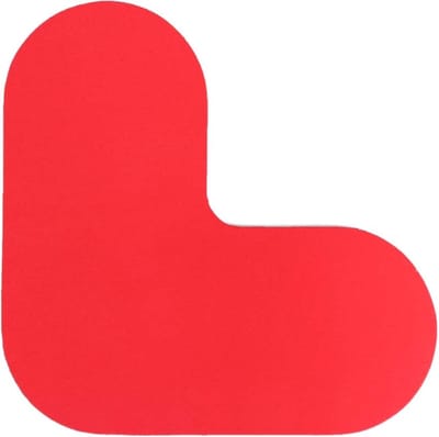 Hoekstuk - Rood 190 x 190 mm Anti-slip-vloersticker
