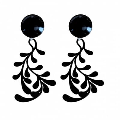 Clip oorbellen -zwart- takje- geen gaatje- Charme Bijoux