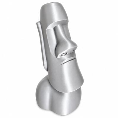 Moai Beeld Spaarpot - Design Piggy Bank - Decoratieve Geldpot Voor Kinderen En Volwassenen - Modern Paaseiland Beeld - Unieke Cadeau Ideeën - 15 X 13 X 22 CM - Zilver