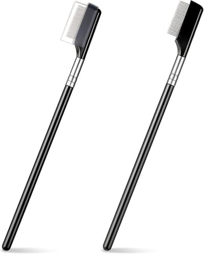 Pack van 2 - Metalen Wimpers Kam - Wenkbrauw Borstel - Wimpers Borstel - Oog Wimper Scheider - Make-up Gereedschap - Mascara Applicator - Tandheelkundige Verzorging Borstel voor Meisjes