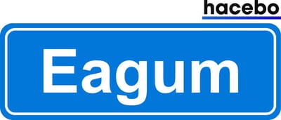 Hacebo - Plaatsnaam Sticker - 29x10 CM - Eagum sticker - Verkeersborden sticker - grappige cadeaus - Eagum