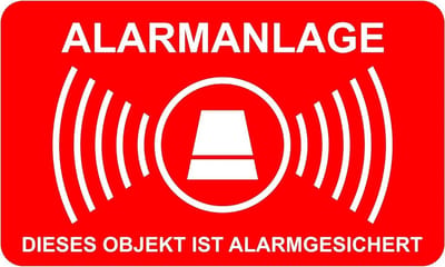 Pack of 10 Stickers Alarm System 5 cm x 3 cm Alarm Protected Weatherproof UV Protection Set Offset Printing