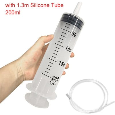 150ml-500ml Spuit met Grote Capaciteit Spuiten Herbruikbare Pomp Meten 1,3m Slang Voeding Inkt Grote Spuit Hydroponics Voedingsstof white