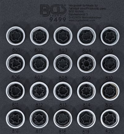 BGS Velgenslot demontageset voor AUDI 20 delig