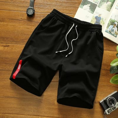 Heren Japanse stijl polyester hardloopsportshorts voor heren Casual zomer elastische taille effen shorts bedrukte kleding M